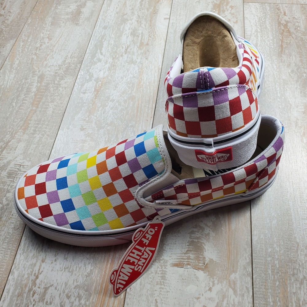 Vans Slip On Checkerboard Rainbow - Picture 6 of 7